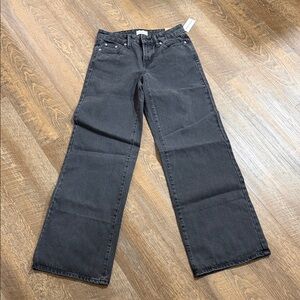 Charcoal Low Rise Wide Leg Women's Jeans